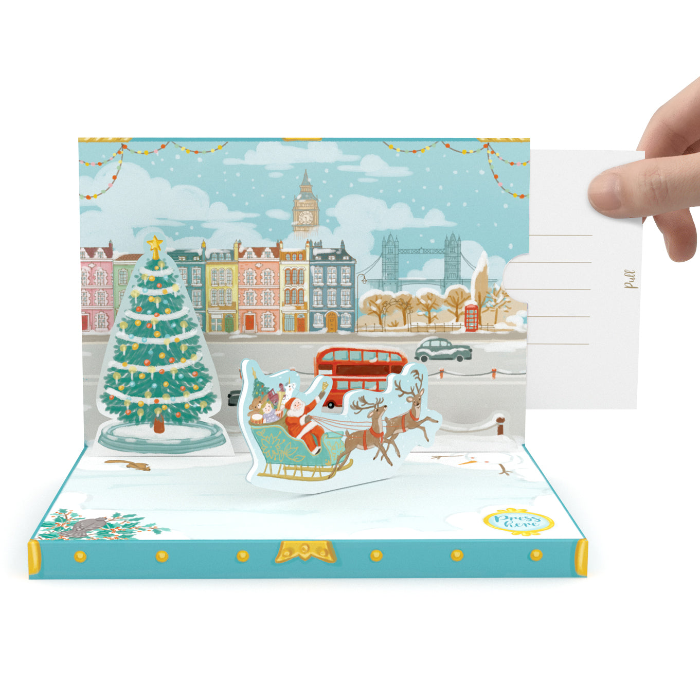 Christmas In London Music Box Card